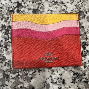 Coach Women's Red and Pink Card Holder